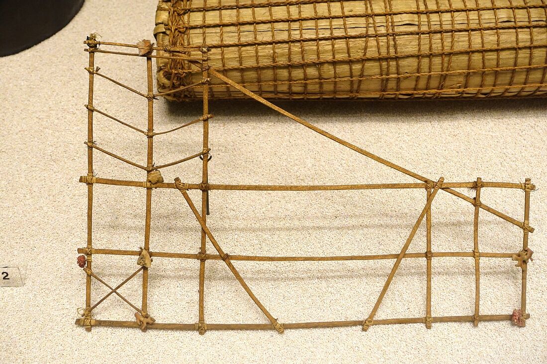 A traditional Marshallese stick chart used for ocean navigation