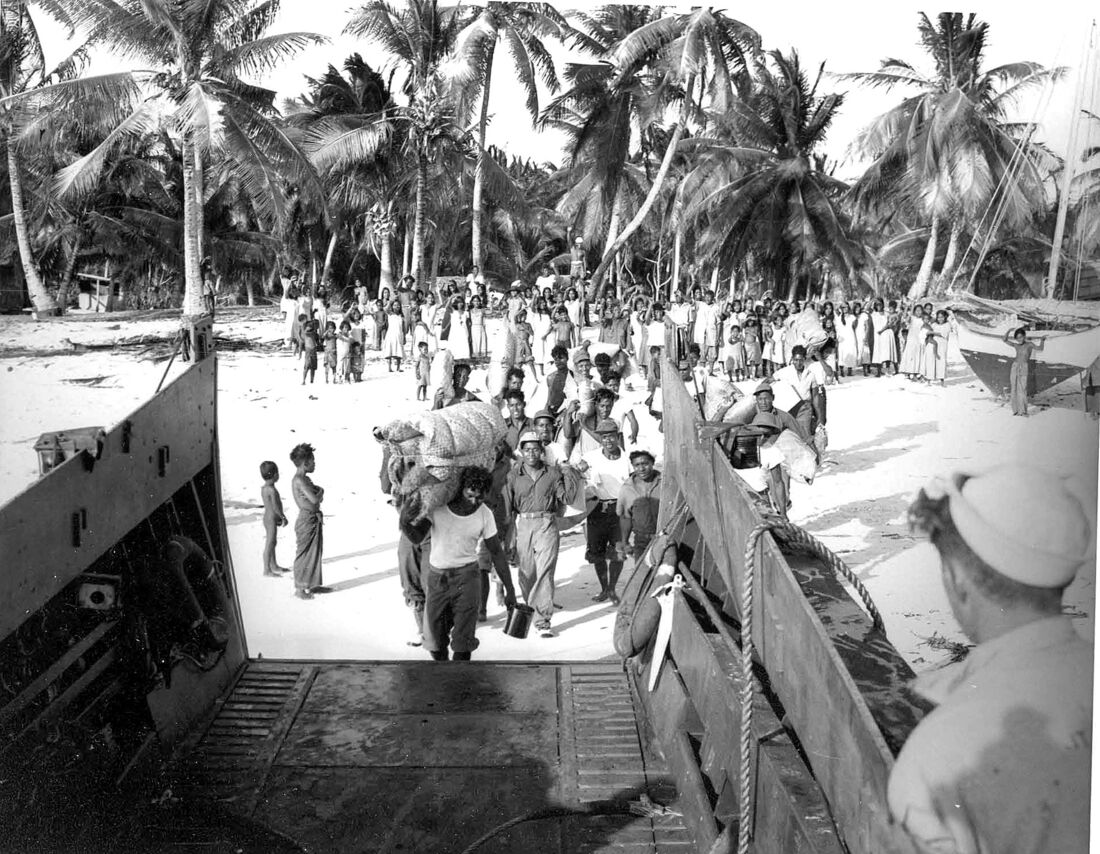 Bikini Atoll residents during their 1946 relocation