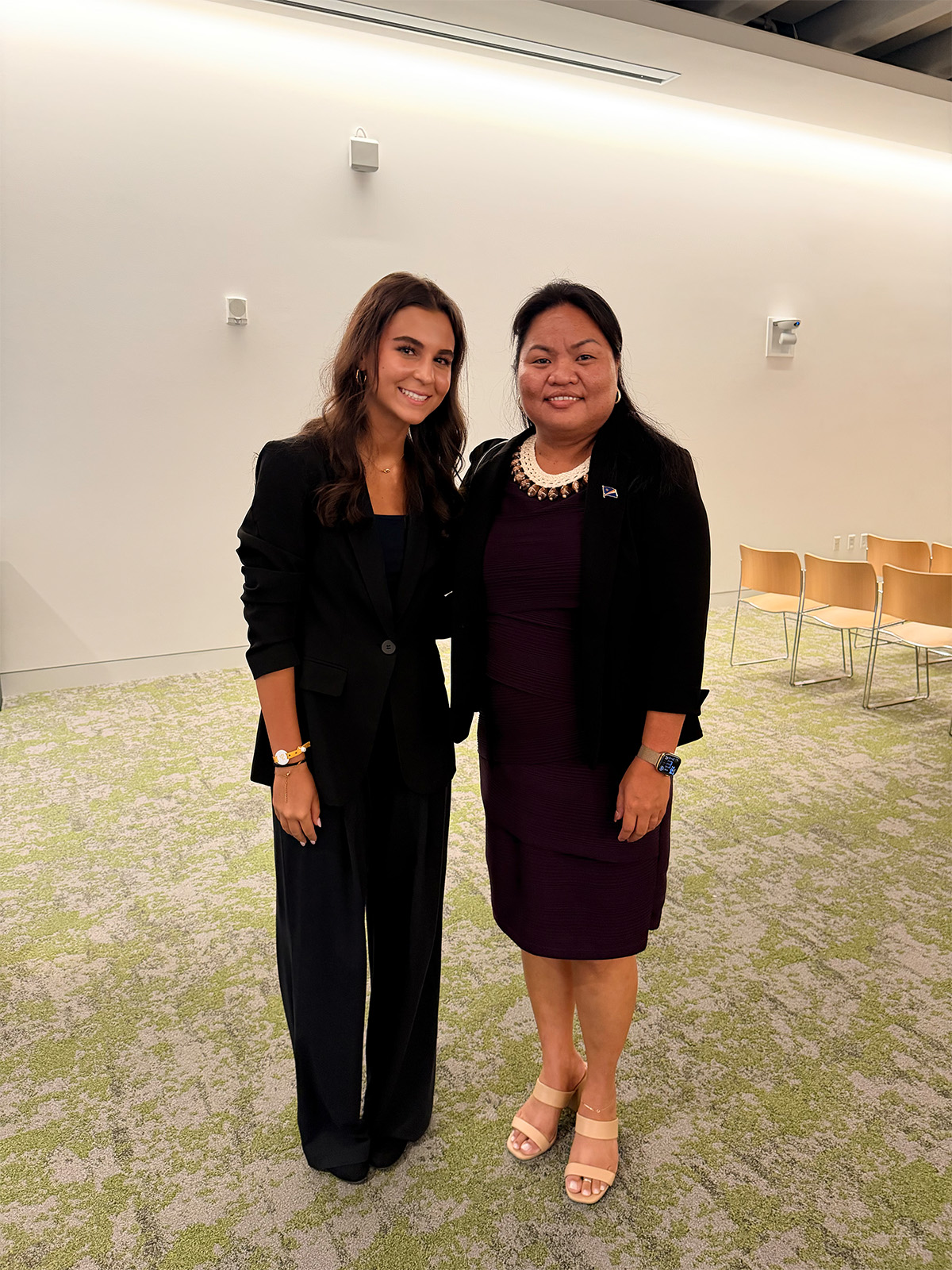 Leyla Tore with the Honorable Anjanette Anjel, Consul General of the Republic of the Marshall Islands.